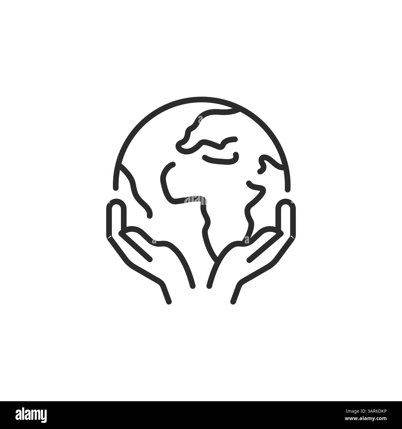 Mani che tengono l'icona della Terra Illustrazione Vettoriale