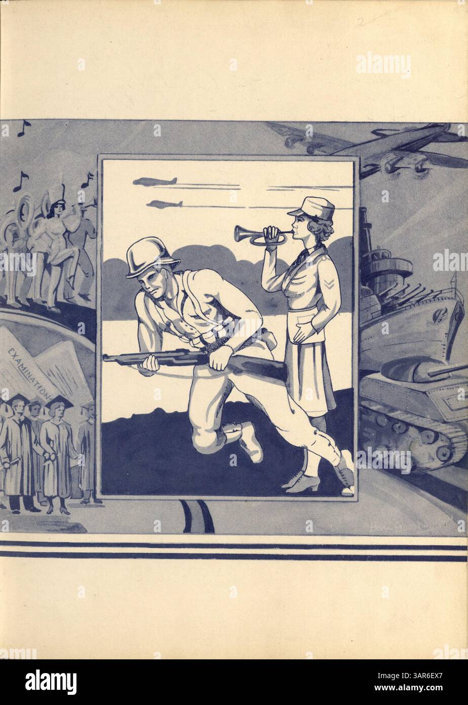 Questa edizione del 1943 del Polaris Yearbook from North High documenta l'anno scolastico 1942-1943 con un focus su studenti, insegnanti, attività extracurriculari ed eventi significativi, tra cui contributi della comunità afroamericana. Foto Stock
