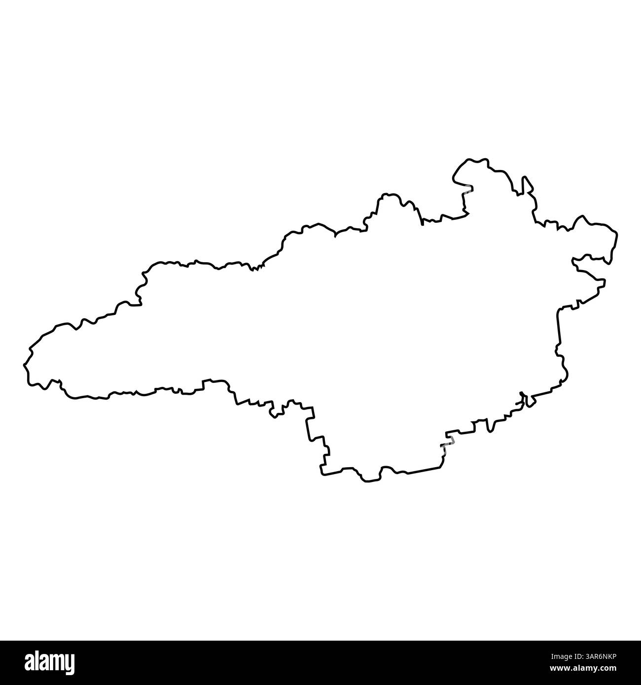 Illustrazione dei confini regionali della mappa dell'Oblast' di Kirovohrad Ucraina Illustrazione Vettoriale
