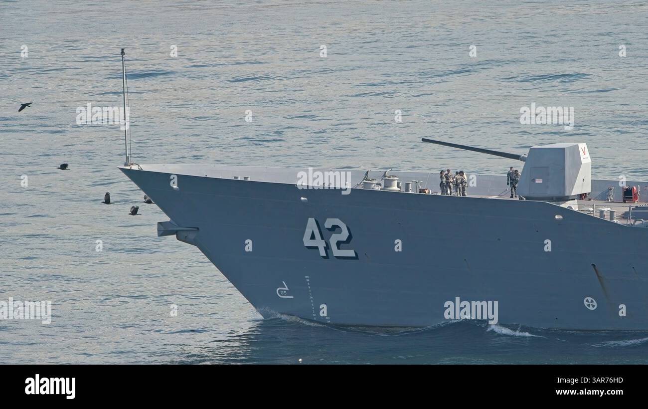 HMAS Sydney (DDG 42), la terza nave della classe Hobart utilizzata dalla Royal Australian Navy Foto Stock