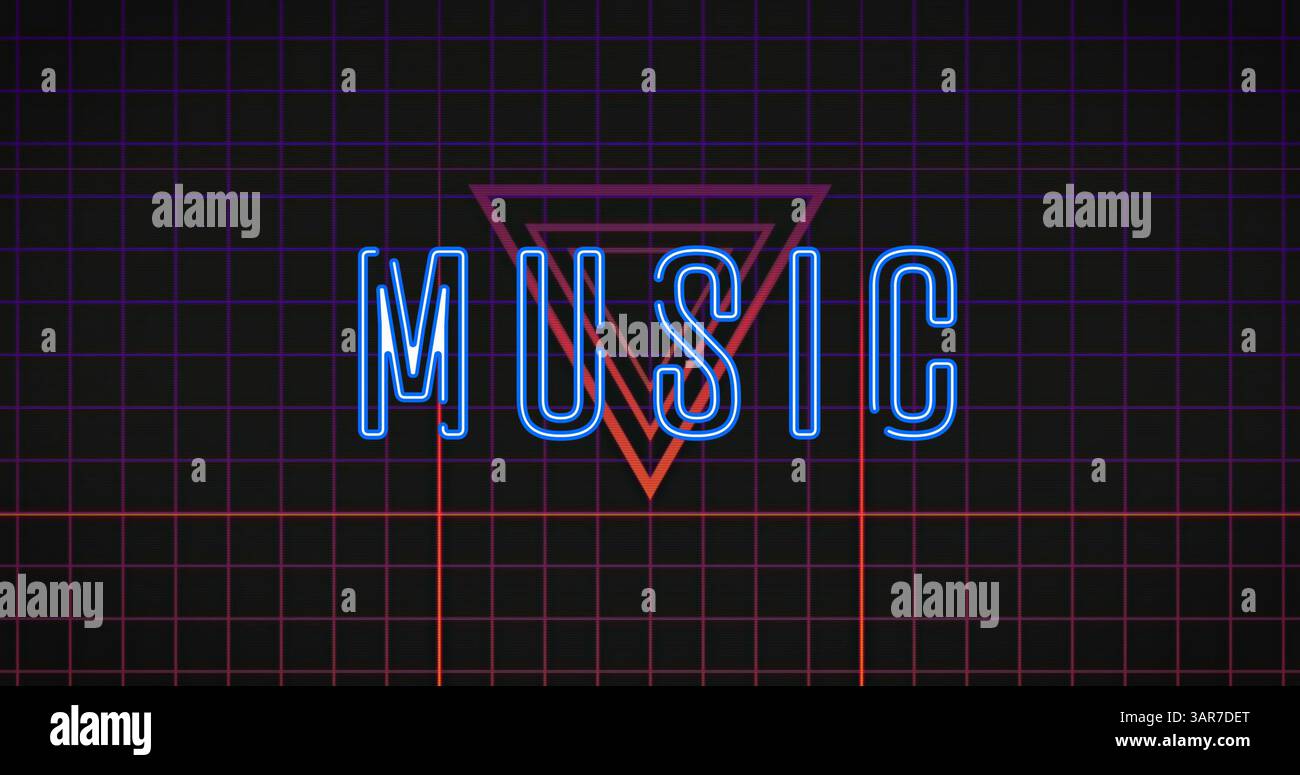 Immagine di testo musicale su tracce luminose Foto Stock
