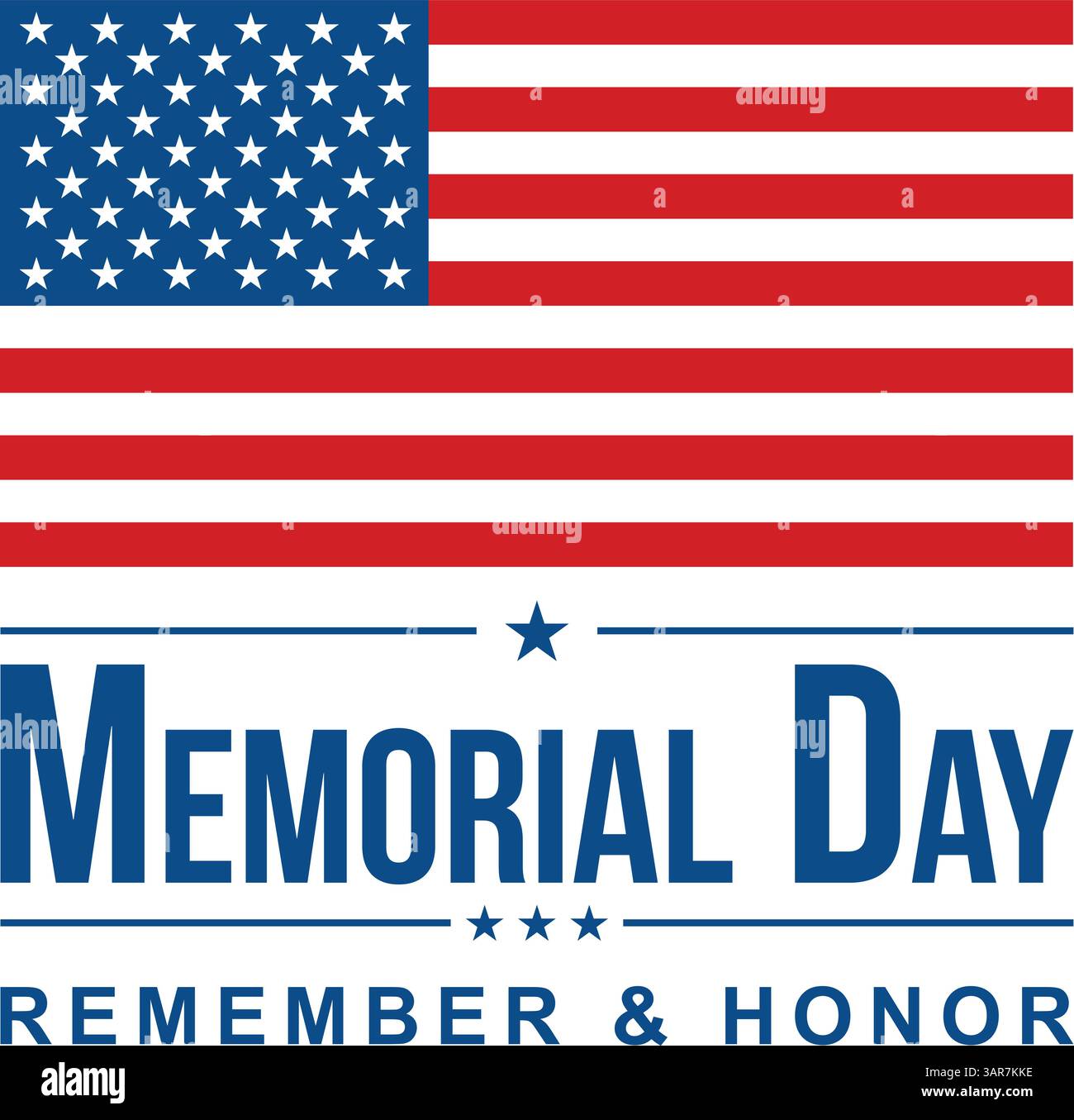 Buon Memorial Day. Ricorda e onora. Memorial Day negli Stati Uniti. Festa nazionale americana. Illustrazione Vettoriale