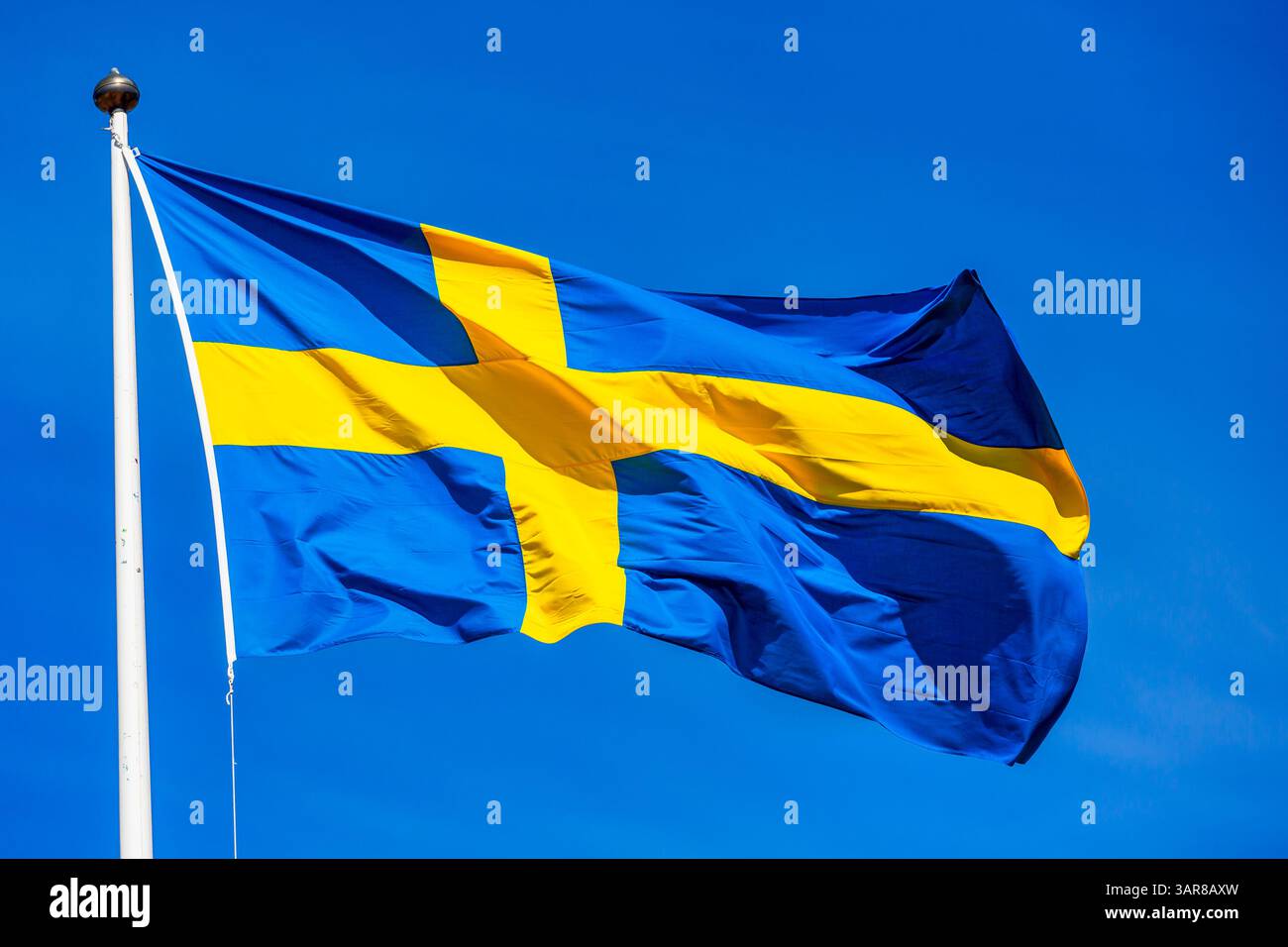 La bandiera svedese, la Svezia Foto Stock