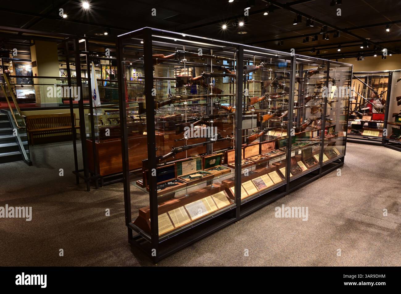 Casi di pistola al museo del Virginia Material Institute. Foto Stock