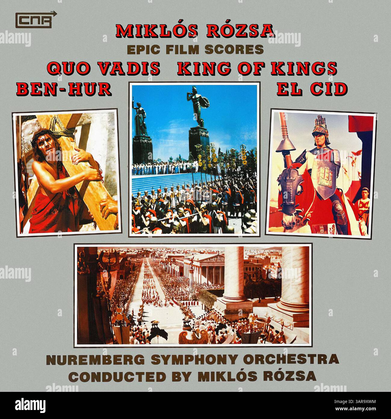 Miklós Rózsa - Epic Film Scores - copertina vinile vintage Foto Stock
