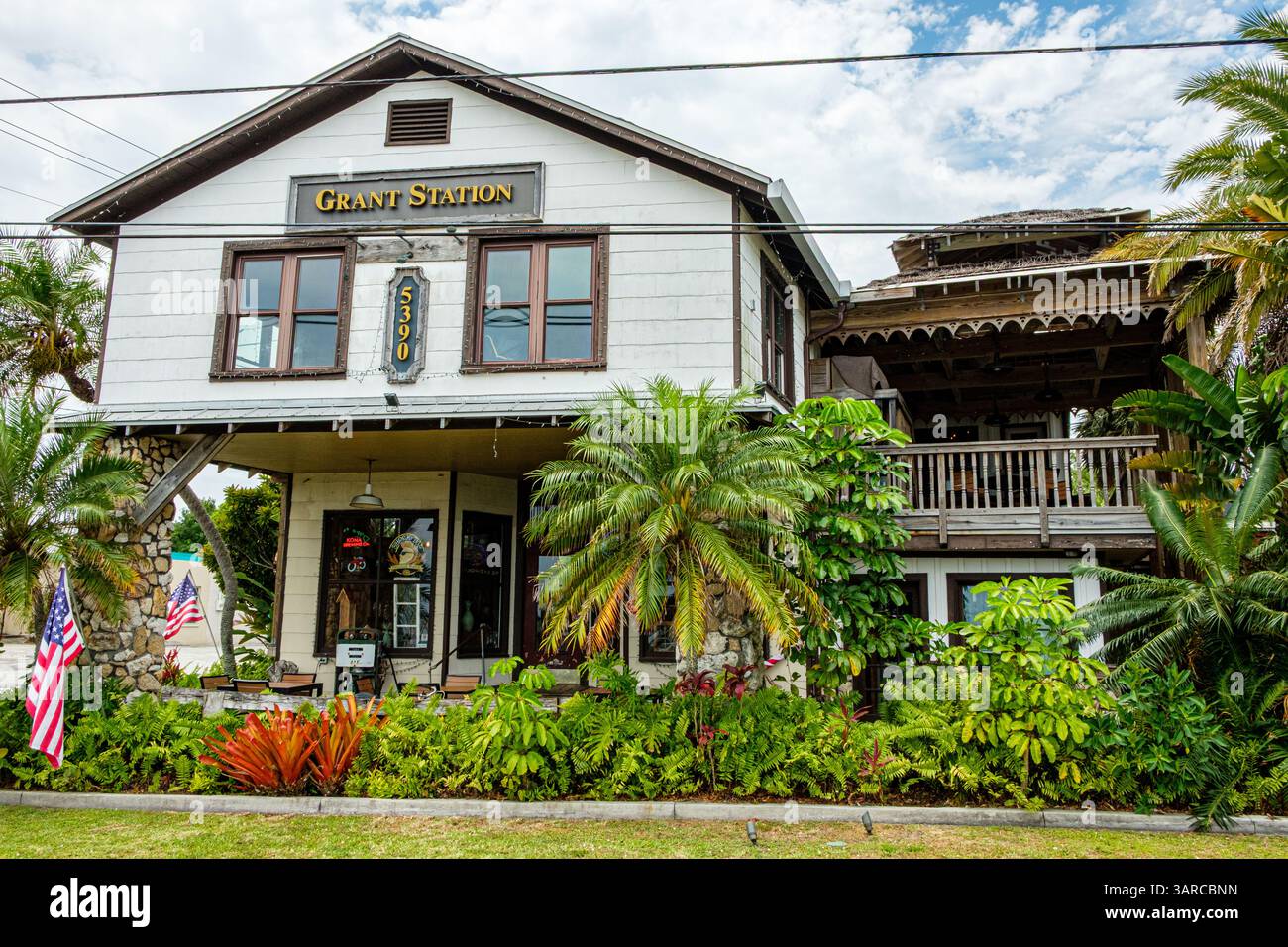 Rib City a Grant Station, ex Jorgensens General Store, US Route 1, Grant-Valkaria, Florida Foto Stock