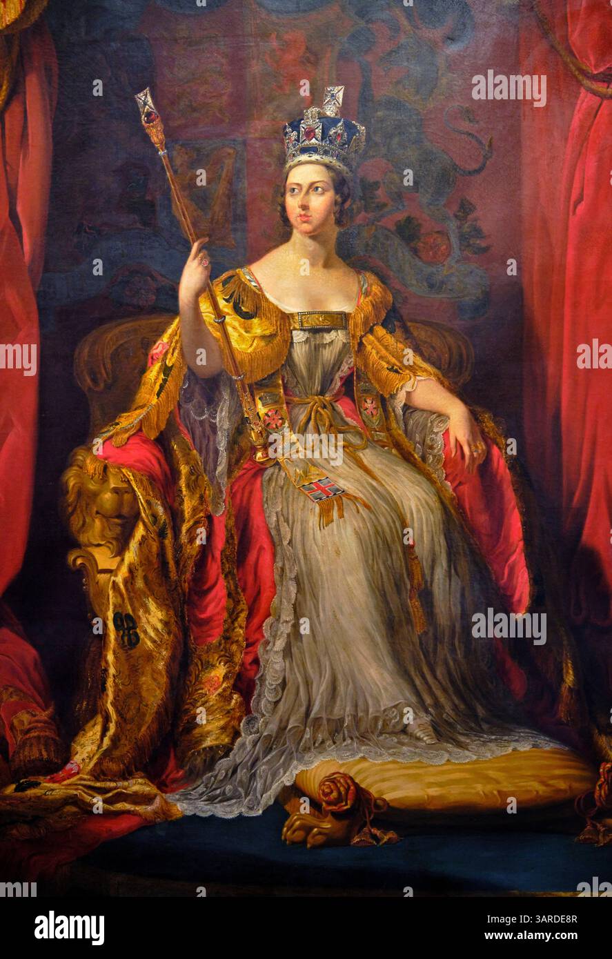 India, Tamil Nadu State, Chennai (Madras), Fort St. George Museum, dipinto della Regina Vittoria Foto Stock