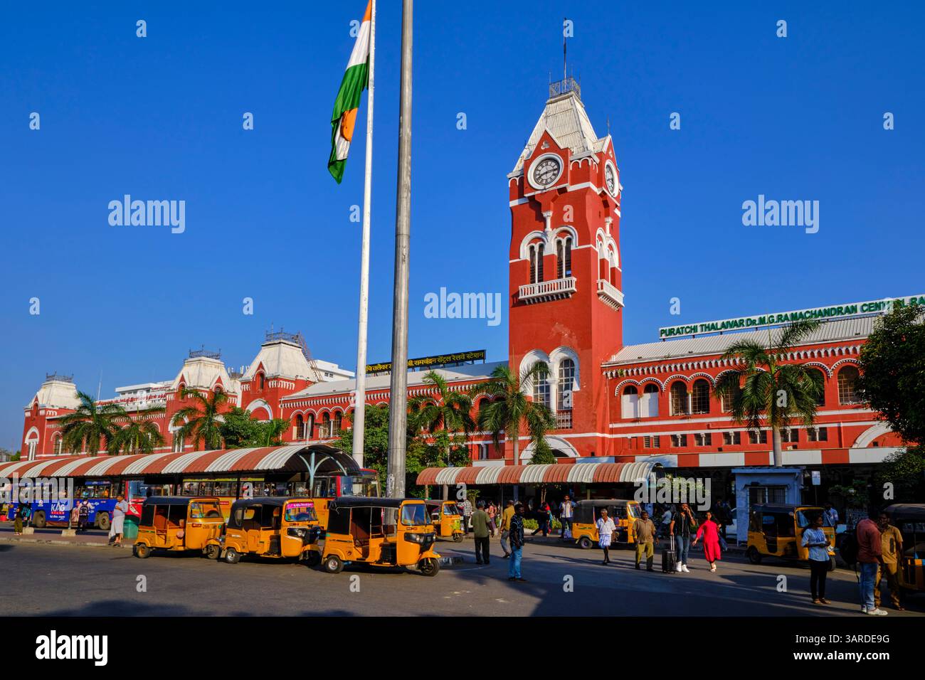 India, Stato Tamil Nadu, Chennai (Madras), stazione ferroviaria centrale Foto Stock