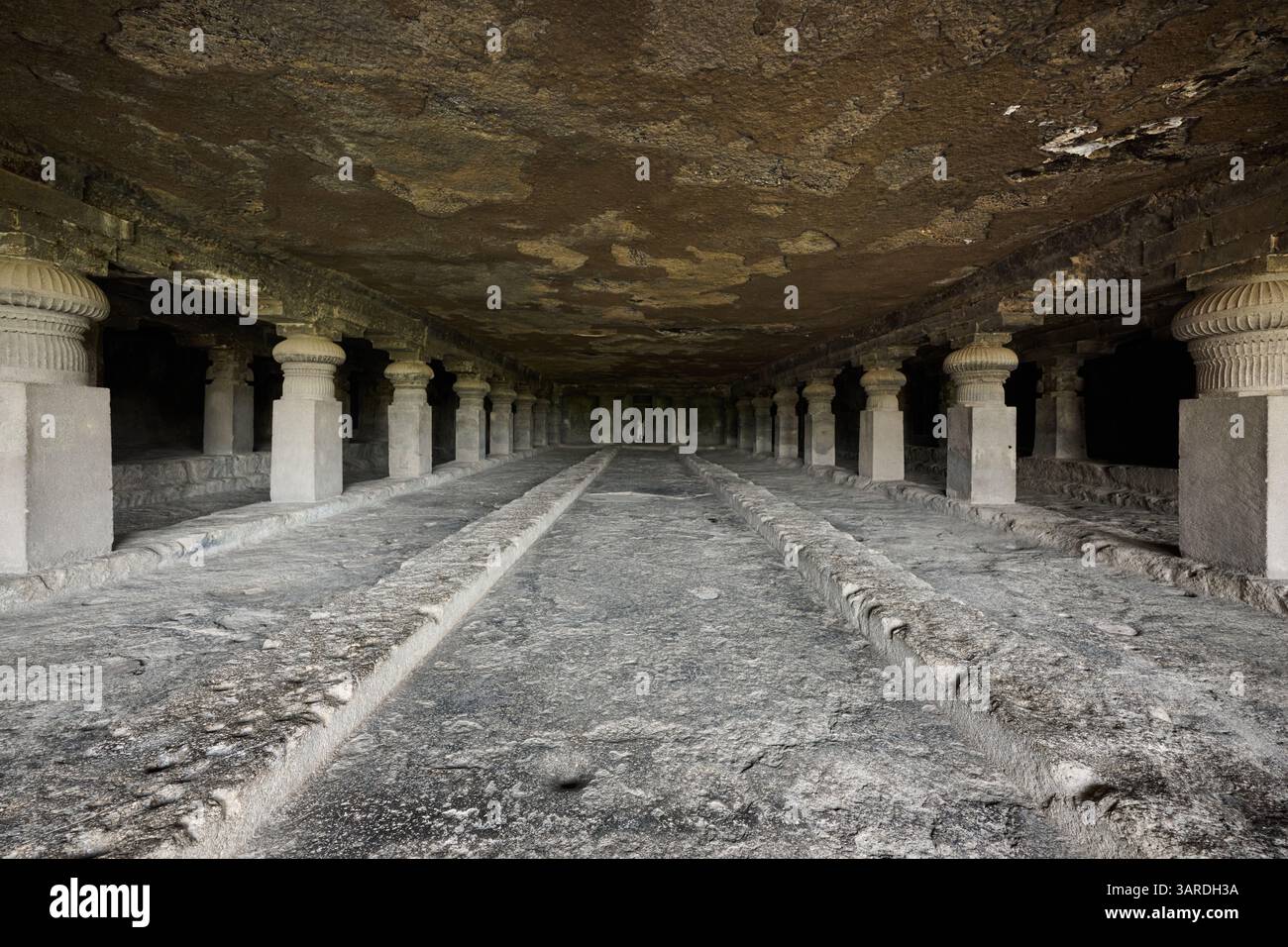 Grotte di Ellora 1-8, Grotta buddista di Ellora Sambhajinagar, Aurangabad, India, Asia Foto Stock