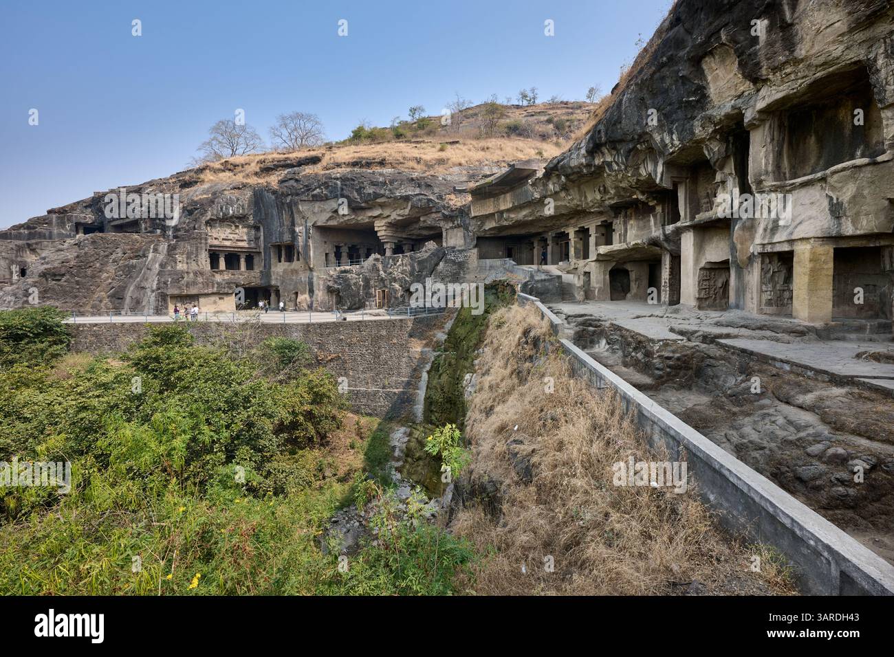Grotte di Ellora 1-8, Grotta buddista di Ellora Sambhajinagar, Aurangabad, India, Asia Foto Stock