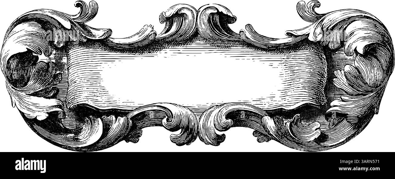 Balcone dal design barocco con dettagli decorati incisi per un arredo architettonico. Illustrazione Vettoriale