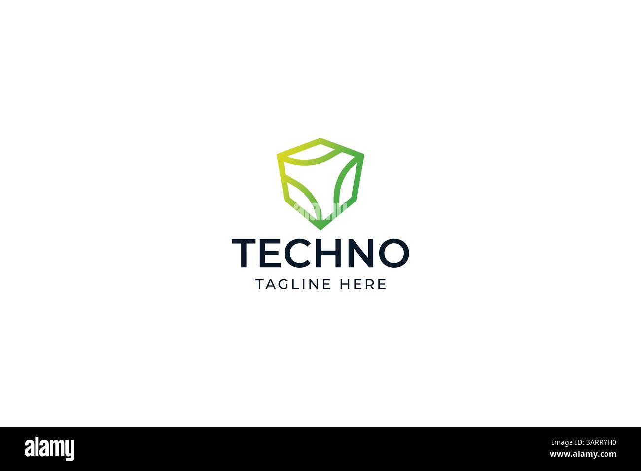 Logo Modern Shield che rappresenta una tecnologia innovativa e un Secure Digital Connection Design Illustrazione Vettoriale