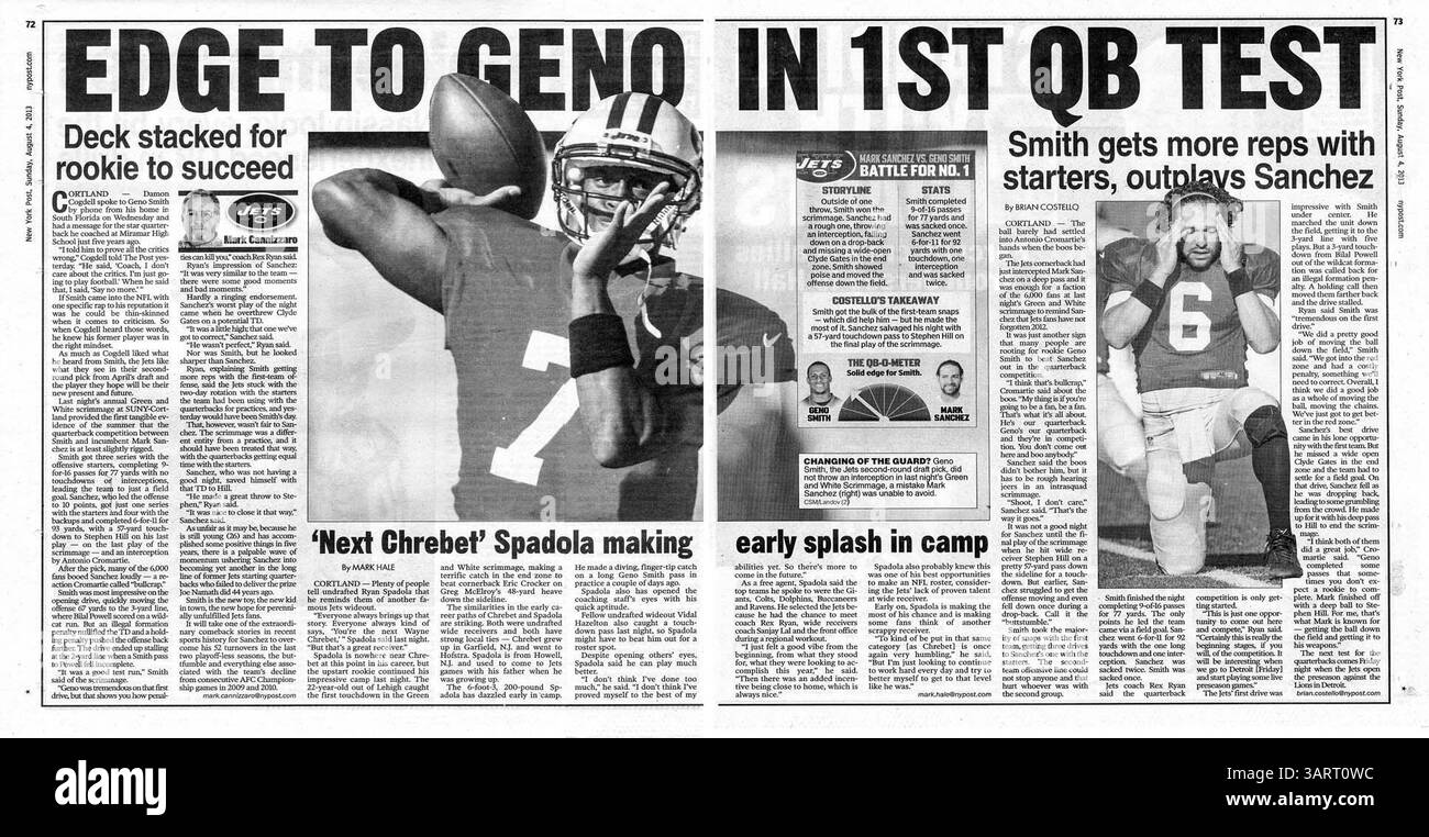 4 agosto 2013 - U. S - pubblicazione: New York Post . Fotografo: Christopher Szagola (2)(immagine di credito: © in Print/Cal Sport Media/ZUMAPRESS.com) Foto Stock