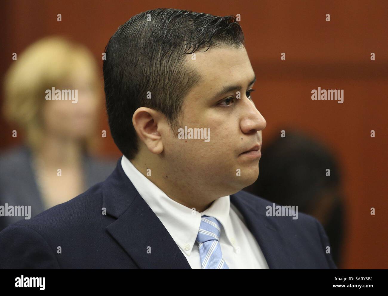 20 giugno 2013 - Sanford, Florida, Stati Uniti - George Zimmerman si presenta come potenziali giurati in aula per il suo processo nel tribunale del circuito di Seminole a Sanford, Florida, giovedì 20 giugno 2013. Zimmerman e' stato accusato di omicidio di secondo grado per la morte di Trayvon Martin nel 2012. (Immagine di credito: © Gary W. Green/MCT/ZUMAPRESS.com) Foto Stock
