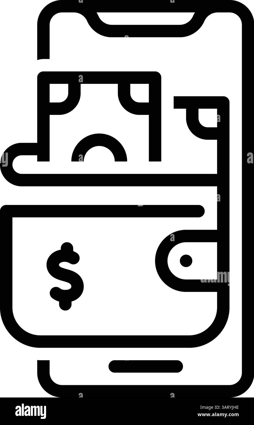 Icona del portafoglio online, online Illustrazione Vettoriale