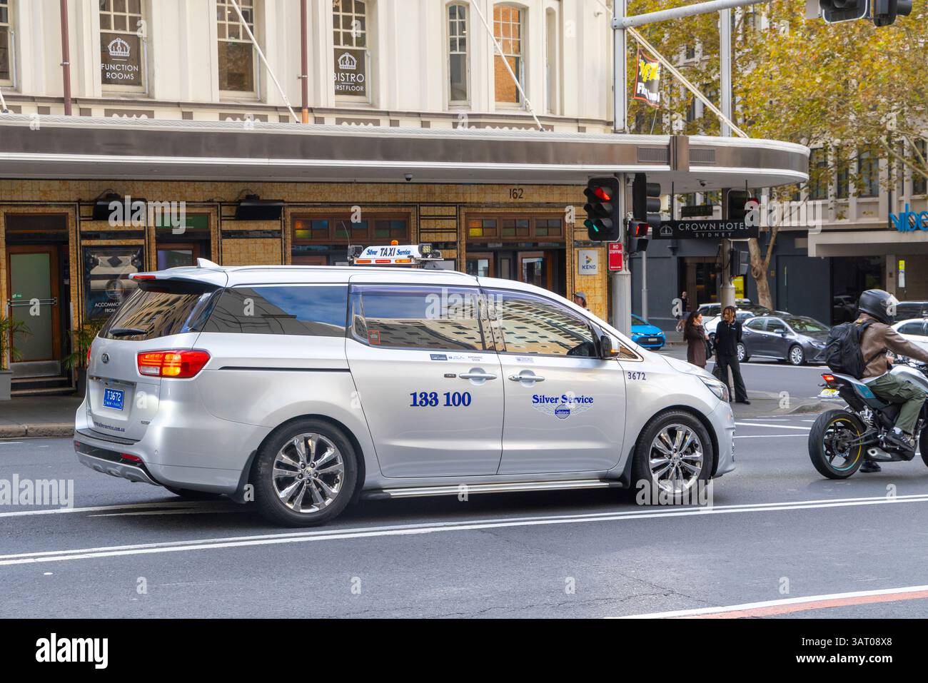 Noleggio taxi privato Silver Service, auto per corriere persone, centro di Sydney, nuovo Galles del Sud, Australia Foto Stock