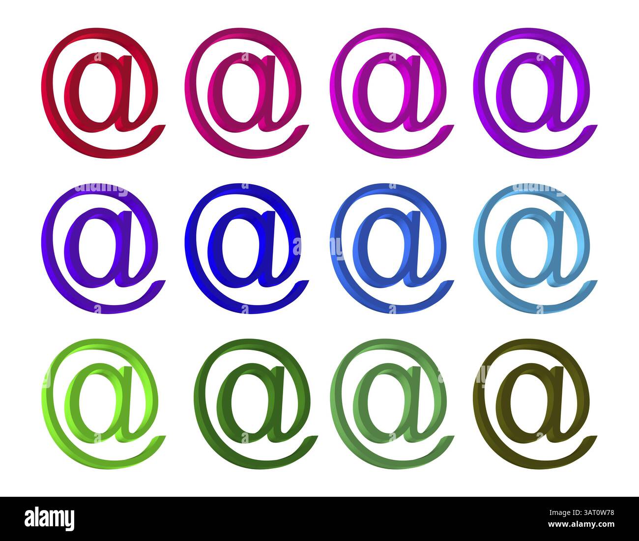 Simboli e-mail colorati Foto Stock