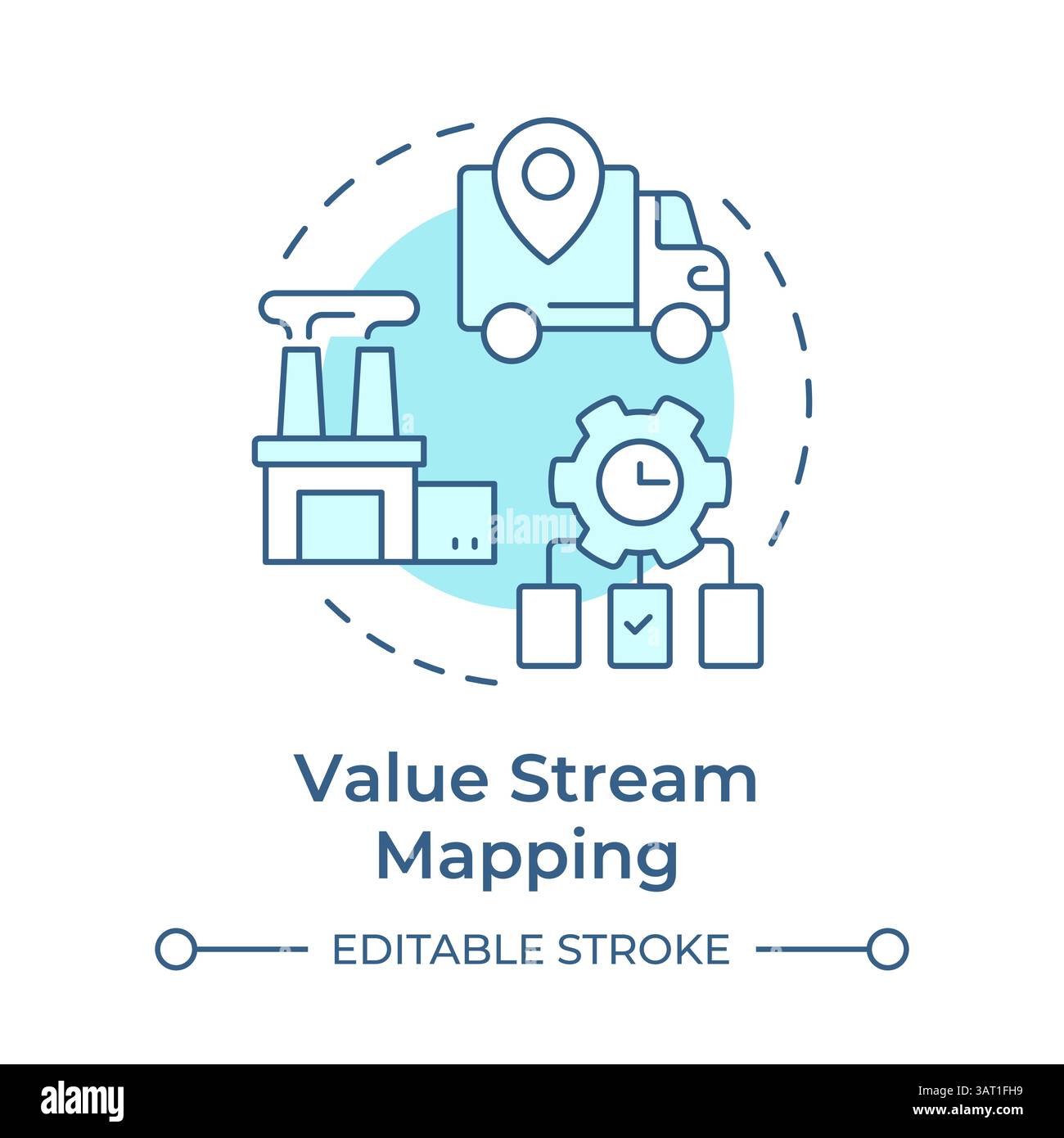 Icona Concept blu soft mapping flusso di valori Illustrazione Vettoriale
