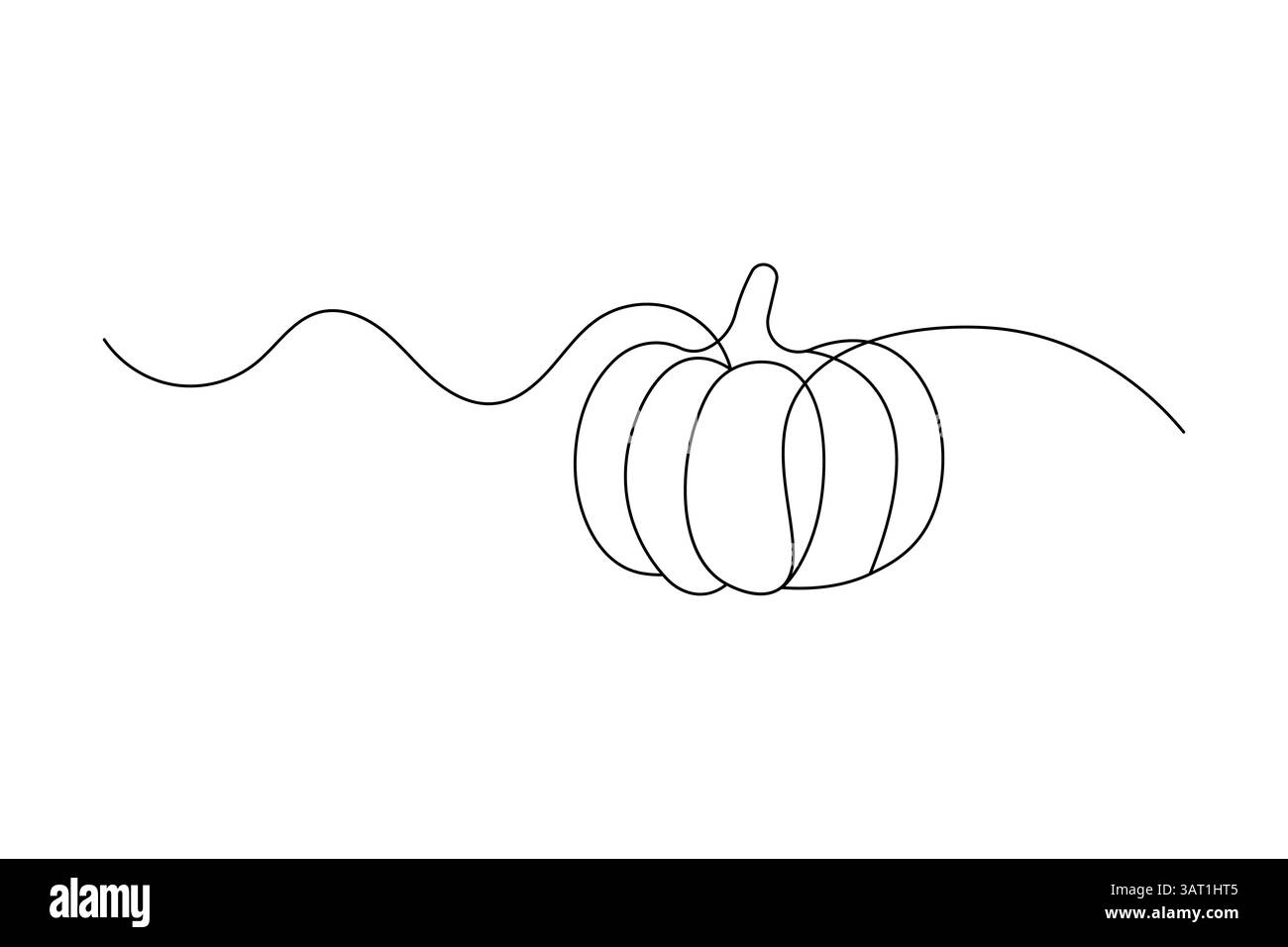 Icona minimalista della zucca illustrazione vettoriale a una linea Illustrazione Vettoriale