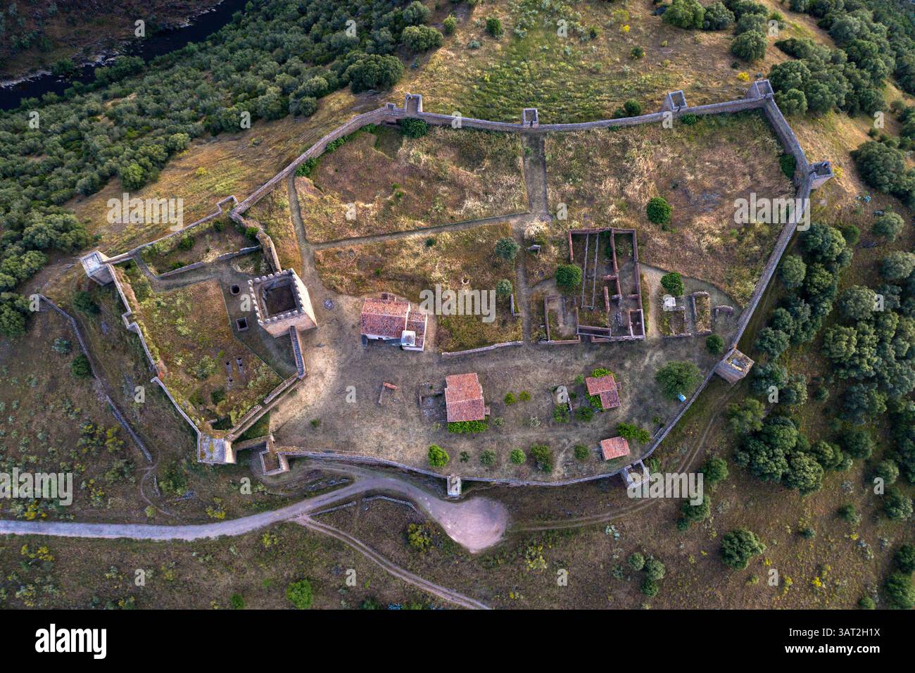 Castello visto dall'architettura superiore Foto Stock