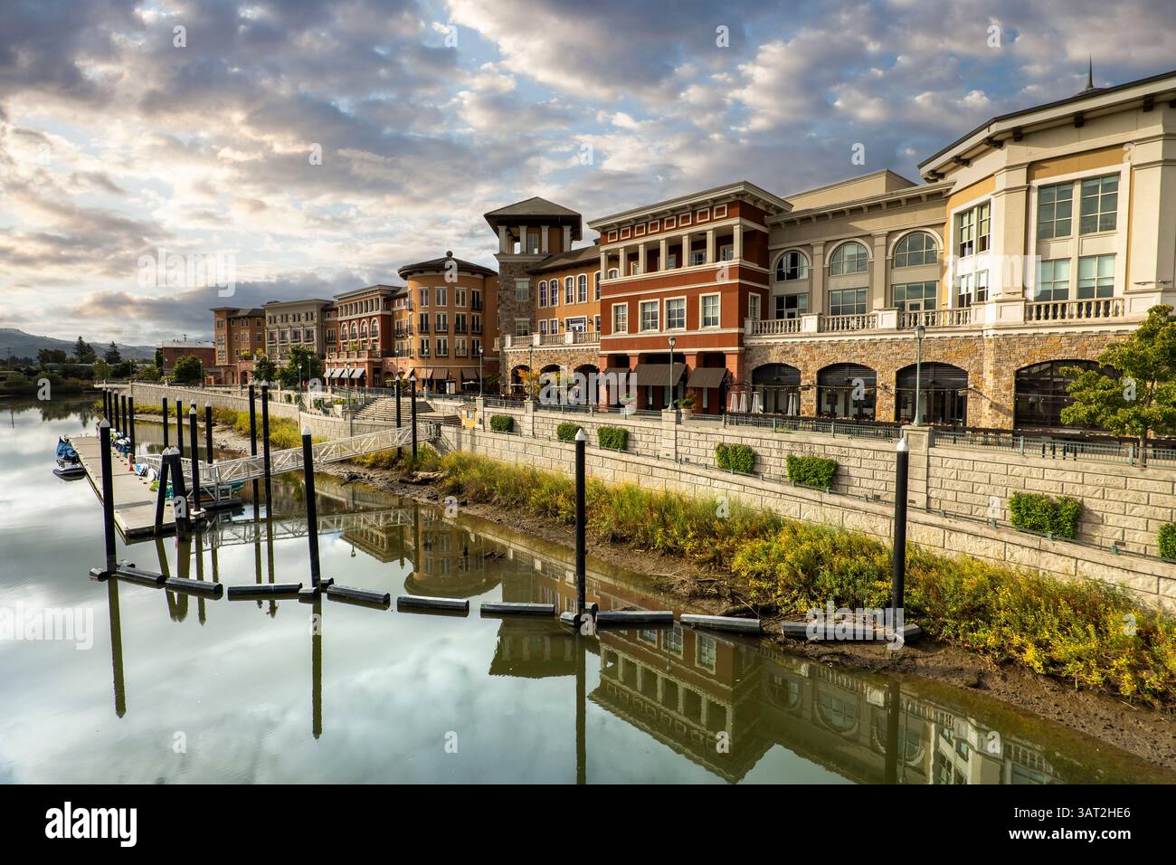 Centro di Napa, California, negozi e lungofiume Foto Stock