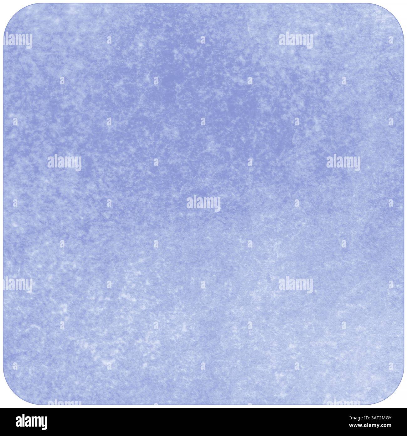 elemento di design quadrato astratto: piastrelle quadrate arrotondate di colore azzurro realizzate in tela dipinta su sfondo bianco Foto Stock