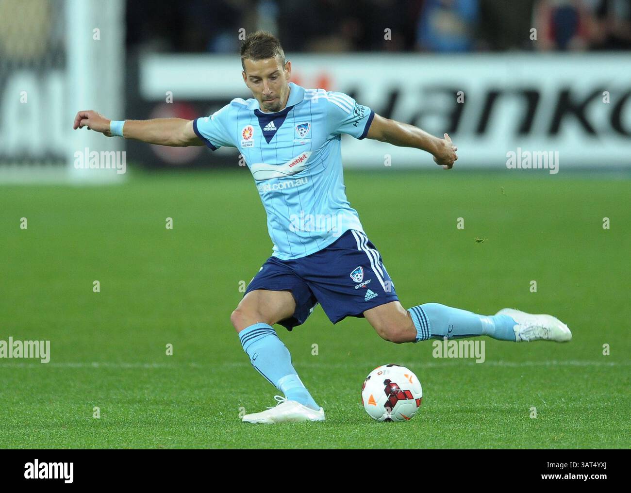 15 novembre 2013 - Melbourne, Victoria, Australia - Nikola Petkovic del Sydney FC in azione durante la partita del sesto round tra il Melbourne Heart e il Sydney FC durante la stagione australiana Hyundai A-League 2013/2014 all'AAMI Park di Melbourne, Australia. (Immagine di credito: © Theo Karanikos/ZUMAPRESS.com) Foto Stock