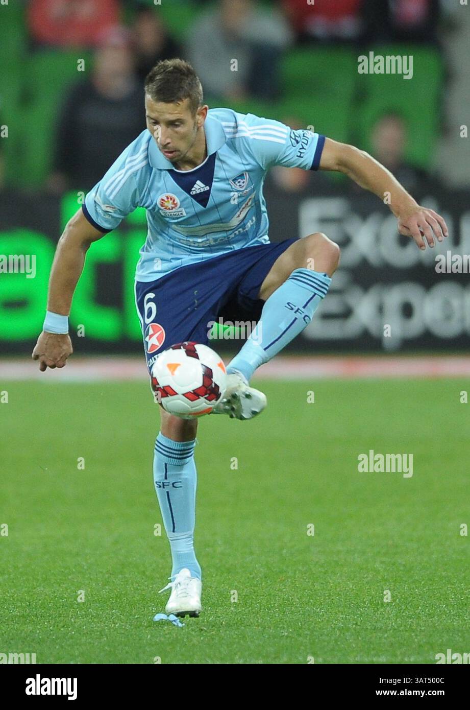 15 novembre 2013 - Melbourne, Victoria, Australia - Nikola Petkovic del Sydney FC in azione durante la partita del sesto round tra il Melbourne Heart e il Sydney FC durante la stagione australiana Hyundai A-League 2013/2014 all'AAMI Park di Melbourne, Australia. (Immagine di credito: © Theo Karanikos/ZUMAPRESS.com) Foto Stock