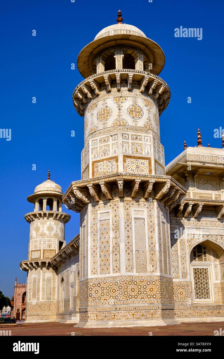 India, stato di Uttar Pradesh, Agra, Agra, mausoleo di Itimad ud Daulah Foto Stock