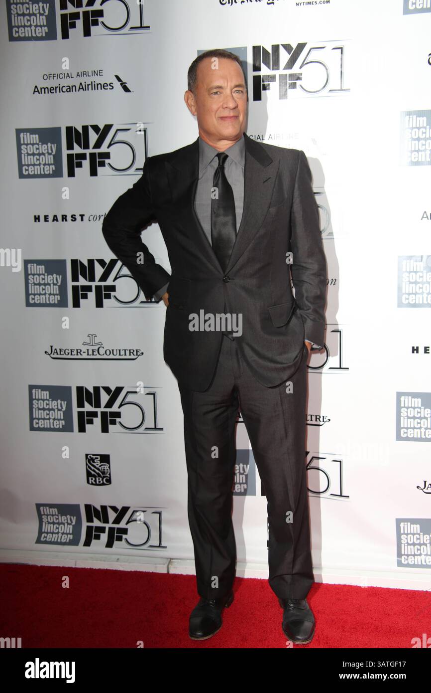 27 settembre 2013 - New York, New York, Stati Uniti - ''Captain Phillips'' Premiere al New York Film Festival. Lincoln Center, New York. Settembre 27, 2013.foto di , Photos Inc 2013.TOM HANKS(immagine di credito: © Sonia Moskowitz/Globe Photos/ZUMAPRESS.com) Foto Stock