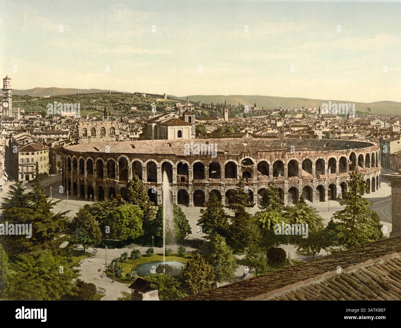 6 aprile 2016 - Arena, Verona, Italia, Photochrome Print, circa 1900 (immagine di credito: © Glasshouse via ZUMA Wire) Foto Stock
