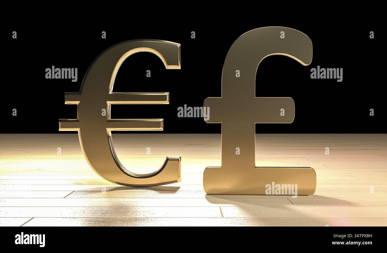 Euro e sterlina Foto Stock