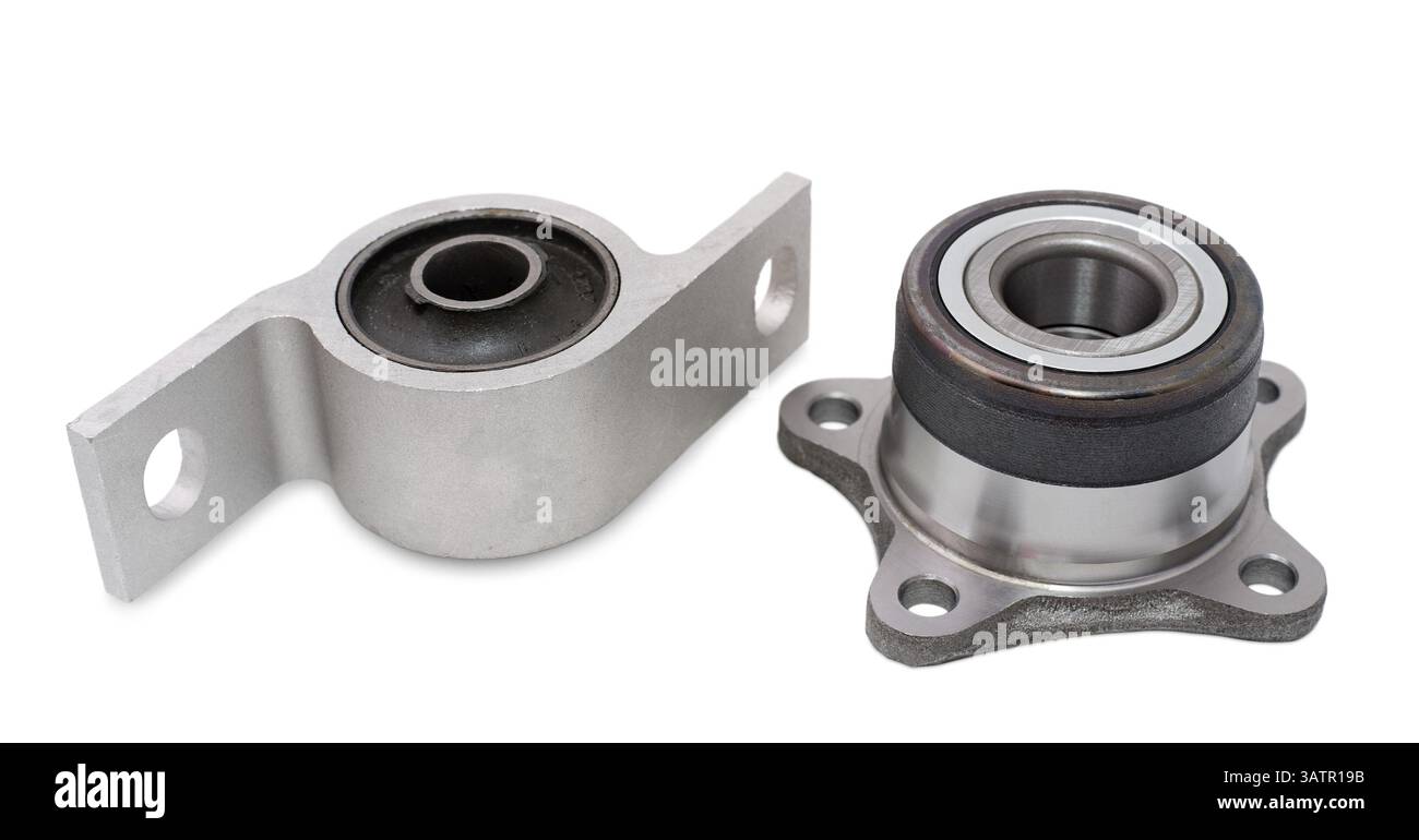 Ricambi auto su sfondo bianco Foto Stock