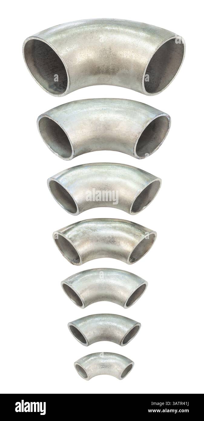 Alcune piegature per tubi in ferro zincato - pezzi di ricambio per tubazioni Foto Stock