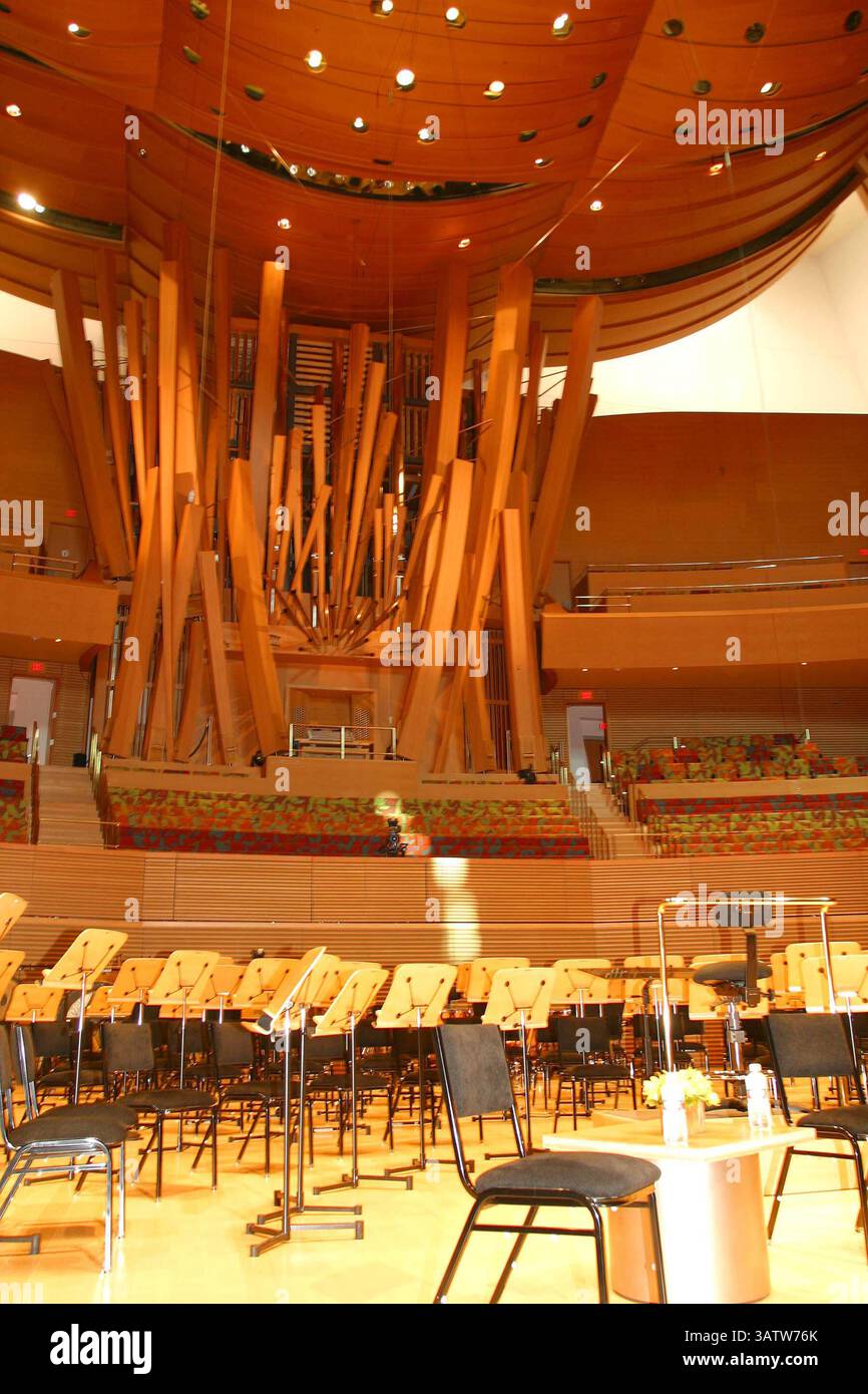 22 ottobre 2003 - Los Angeles, CA, Stati Uniti - K33568MR . WALT DISNEY CONCERT HALL - ANTEPRIMA STAMPA DI APERTURA . ALLA WALT DISNEY CONCERT HALL, LOS ANGELES, CA .10/22/2003. MILAN RYBA / 2003 . WALT DISNEY CONCERT HALL - INTERNI (immagine di credito: © Globe Photos/ZUMAPRESS.com) Foto Stock