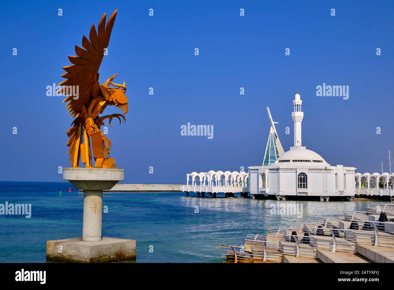 Arabia Saudita, provincia della Mecca, Jeddah, Corniche, Moschea al Rahmah Foto Stock