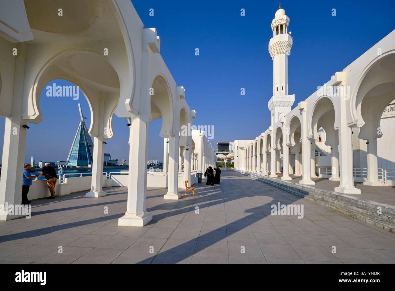 Arabia Saudita, provincia della Mecca, Jeddah, Corniche, Moschea al Rahmah Foto Stock