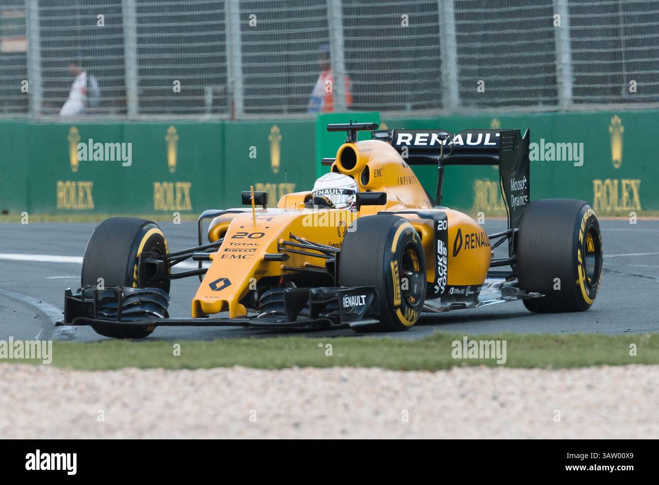 20 marzo 2016: Kevin Magnussen (DEN) #20 del team Renault Sport F1 al turno uno del Gran Premio di Formula 1 australiano 2016 ad Albert Park, Melbourne, Australia. Sydney Low/Cal Sport Media (immagine di credito: © Sydney Low/CSM tramite cavo ZUMA) Foto Stock