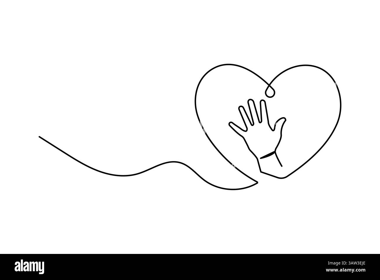 Disegno grafico a linea singola continuo a mano umana del concept design vettoriale in stile doodle Illustrazione Vettoriale