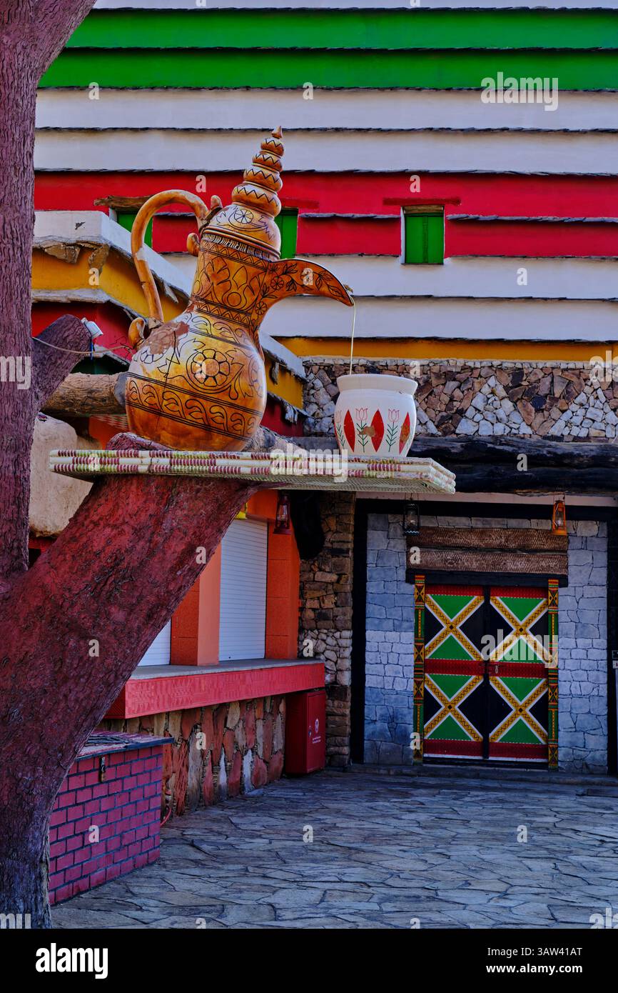 Arabia Saudita, provincia dell'ASIR, Khamis Mushait, museo in una casa tradizionale Foto Stock