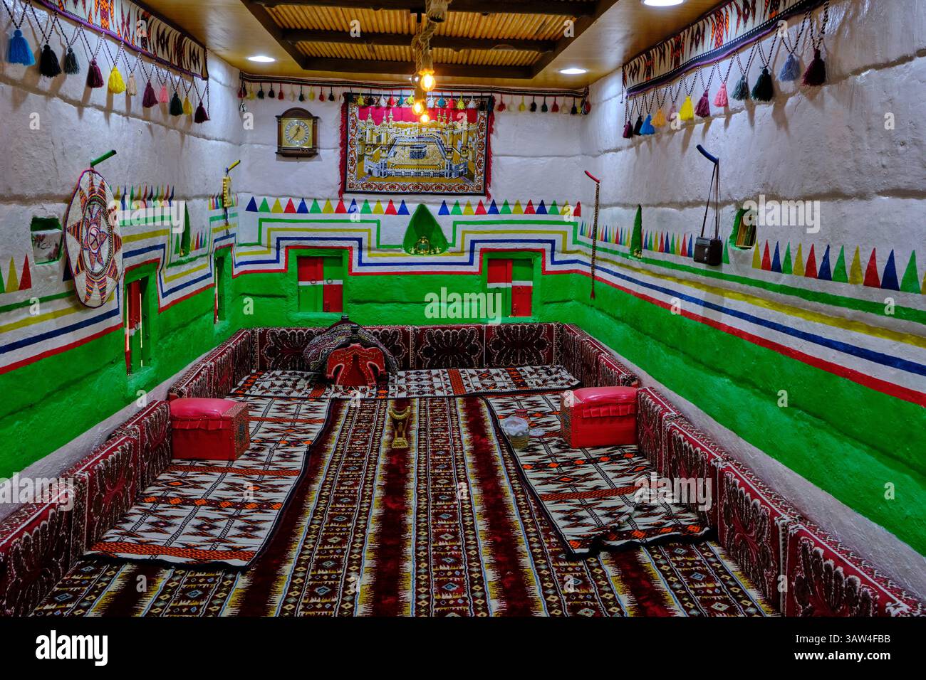 Arabia Saudita, provincia di Najran, villaggio Badr al Janoub, casa tradizionale Foto Stock