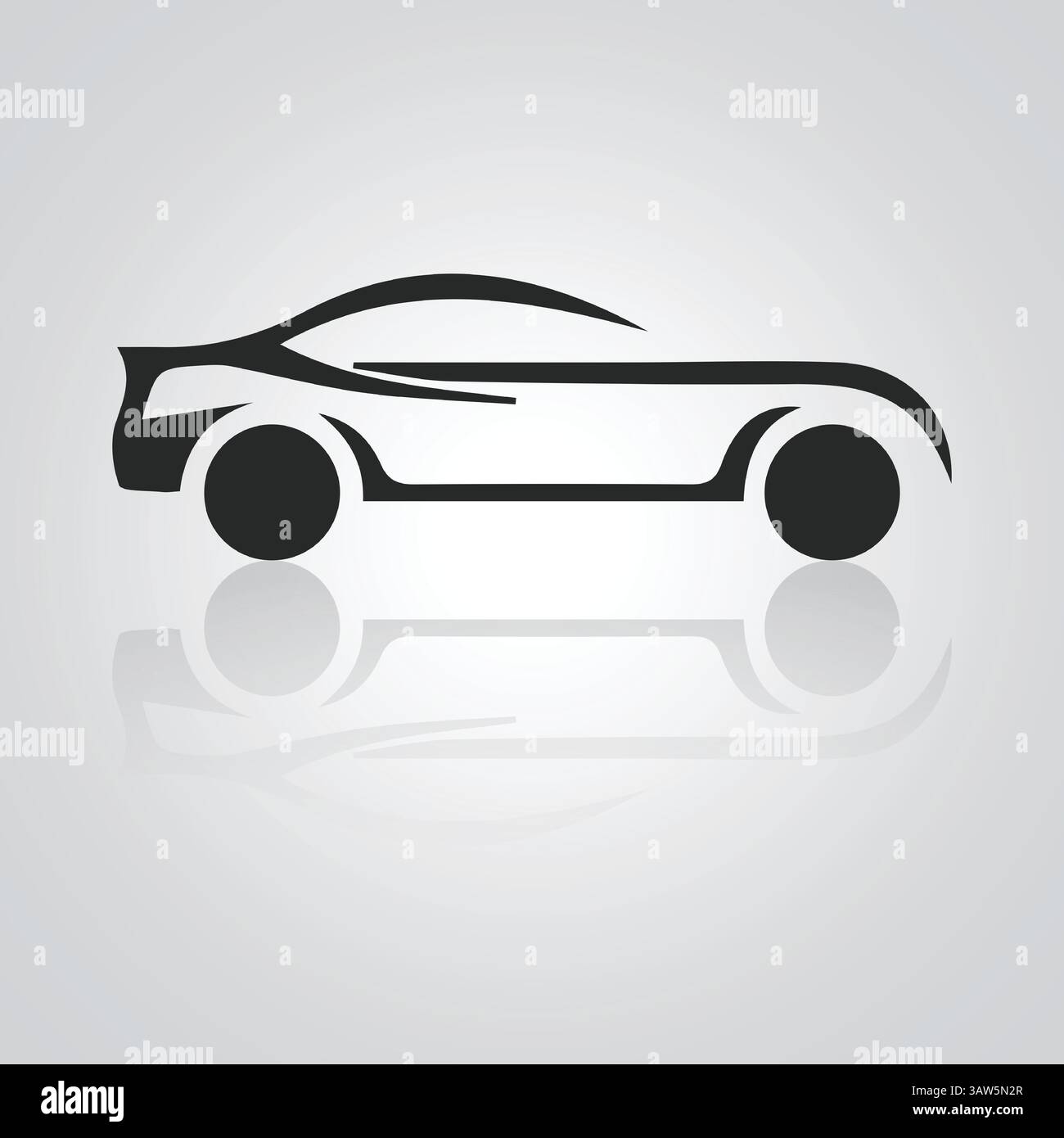 Icone auto, auto d'epoca, icona unica, logo auto con sfondo argento. Illustrazione vettoriale Illustrazione Vettoriale