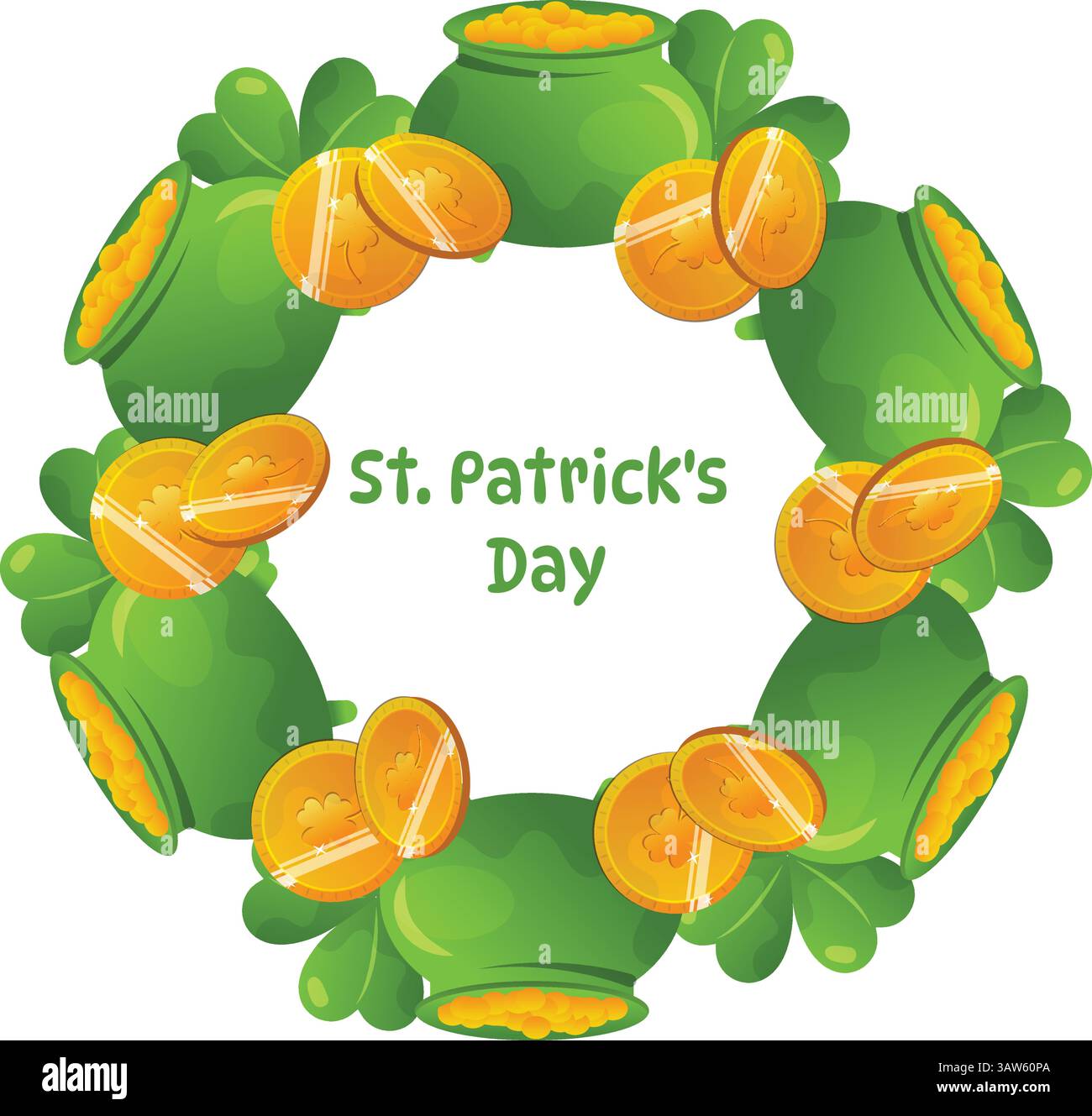 Illustrazione di cartoni animati di San Patrizio irlandese Illustrazione Vettoriale