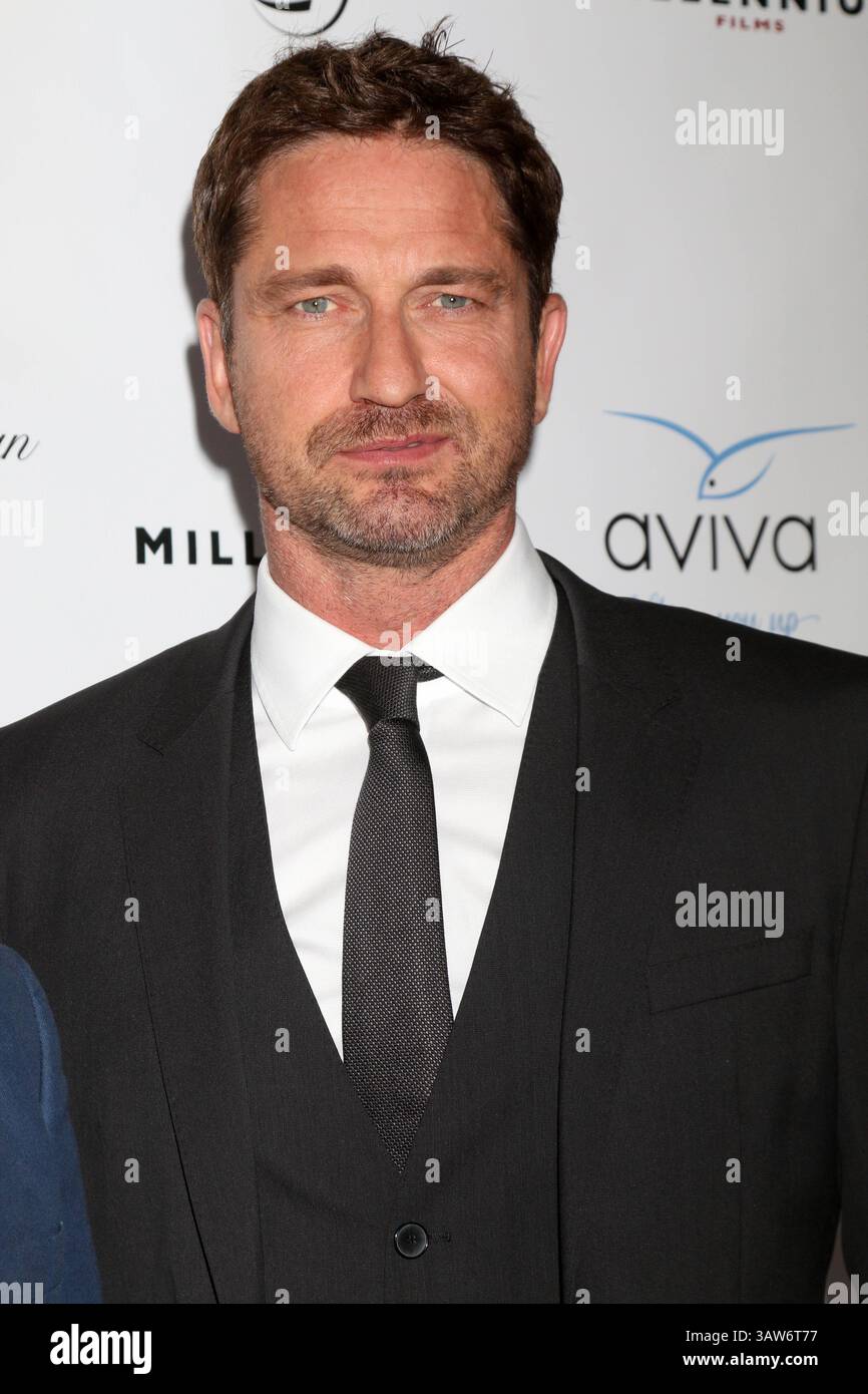 16 aprile 2016 - Beverly Hills, CA, Stati Uniti - LAS VEGAS - 16 aprile: Gerard Butler al Gala to Honor AVI Lerner e Millennium Films al Beverly Hills Hotel il 16 aprile 2016 a Beverly Hills, CA (immagine di credito: © Kathy Hutchins/Newscom via ZUMA Press) Foto Stock