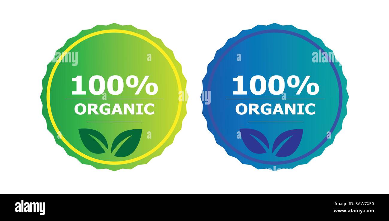 Logo ecologici minimalisti ed etichette di certificazione organica Illustrazione Vettoriale