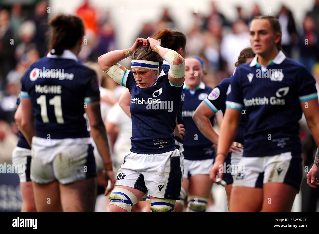 Rachel McLachlan della Scozia durante il Guinness Women's Six Nations Match al Mattioli Woods Welford Road Stadium di Leicester. Data foto: Sabato 19 aprile 2025. Foto Stock