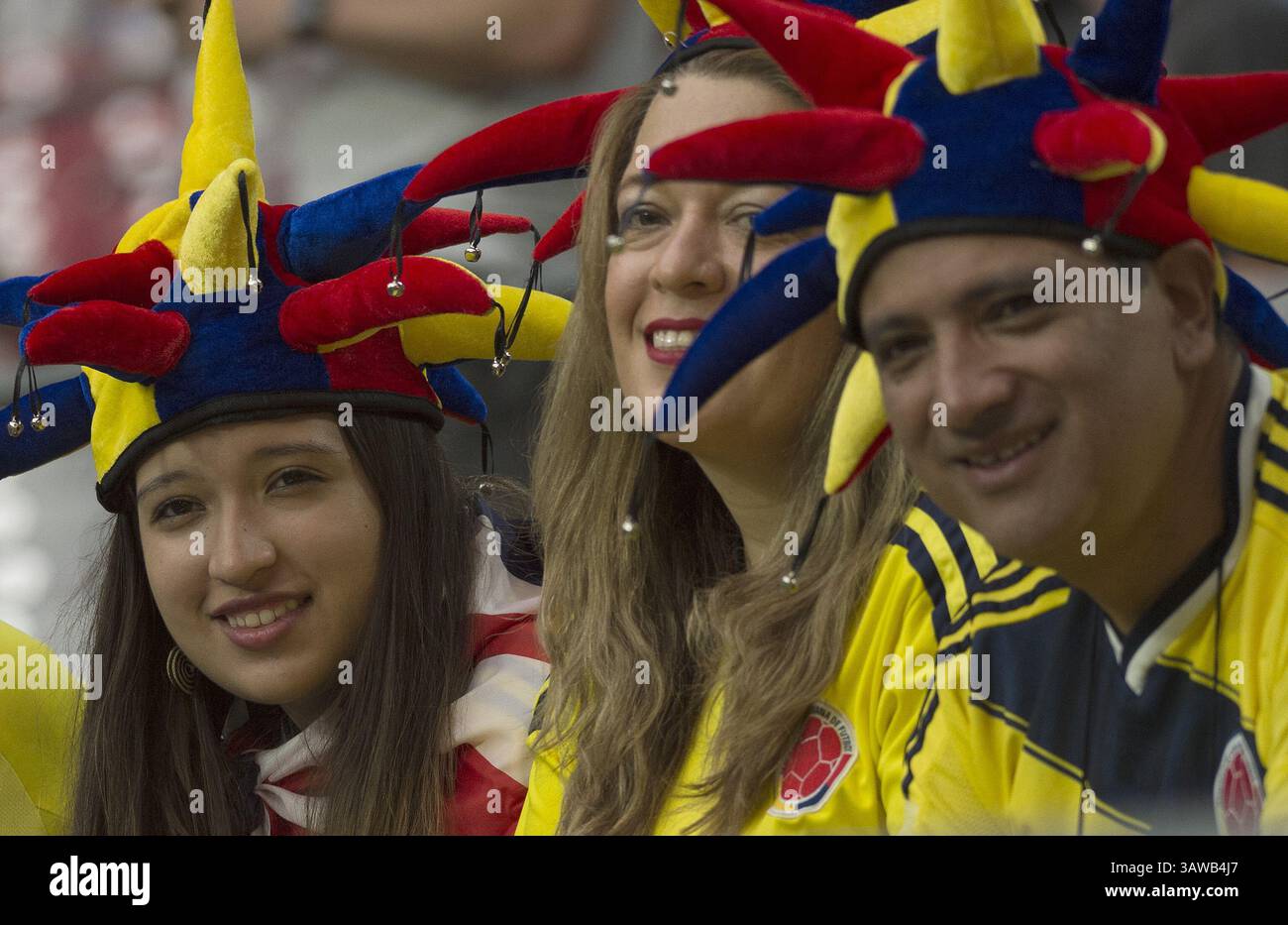 25 giugno 2016 - Phoenix, Arizona, U. S - i tifosi della nazionale colombiana partecipano alla partita contro la nazionale statunitense nel torneo di calcio Copa America Centenario 2016 tenutosi presso l'University of Phoenix Stadium di Phoenix, Arizona, sabato 25 giugno 2016. (Immagine di credito: © Prensa Internacional via cavo ZUMA) Foto Stock