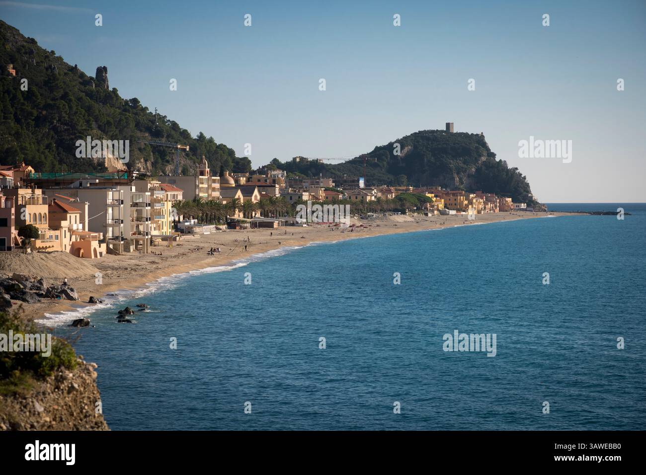 La spiaggia di Varigotti. Spiaggia di Varigotti. Varigotti è una frazione del comune di finale Ligure, in Liguria. Foto Stock