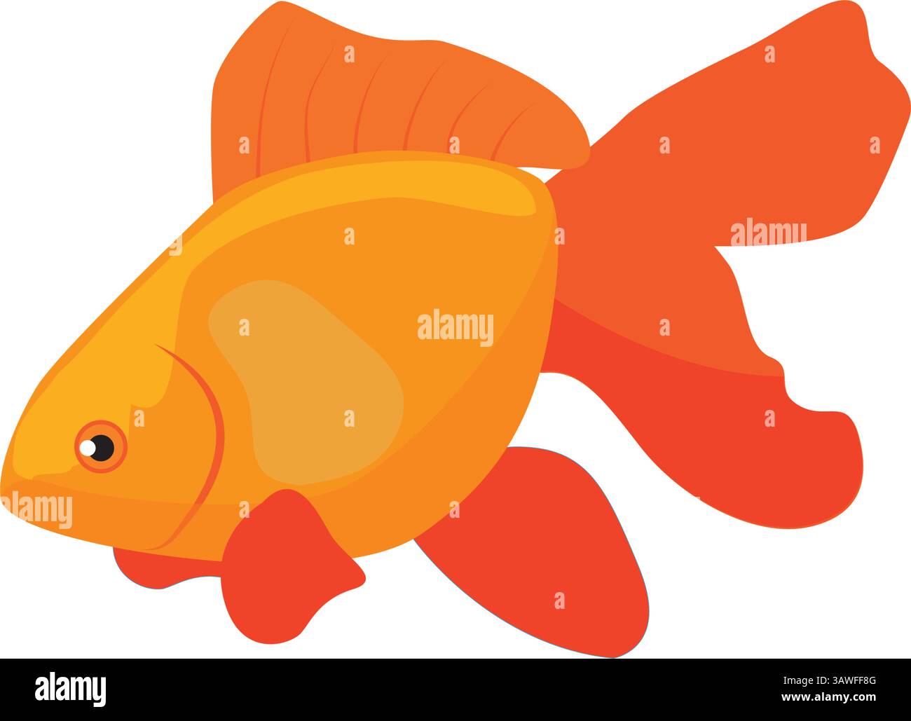 icona dei cartoni animati dei pesci rossi design isolato Illustrazione Vettoriale