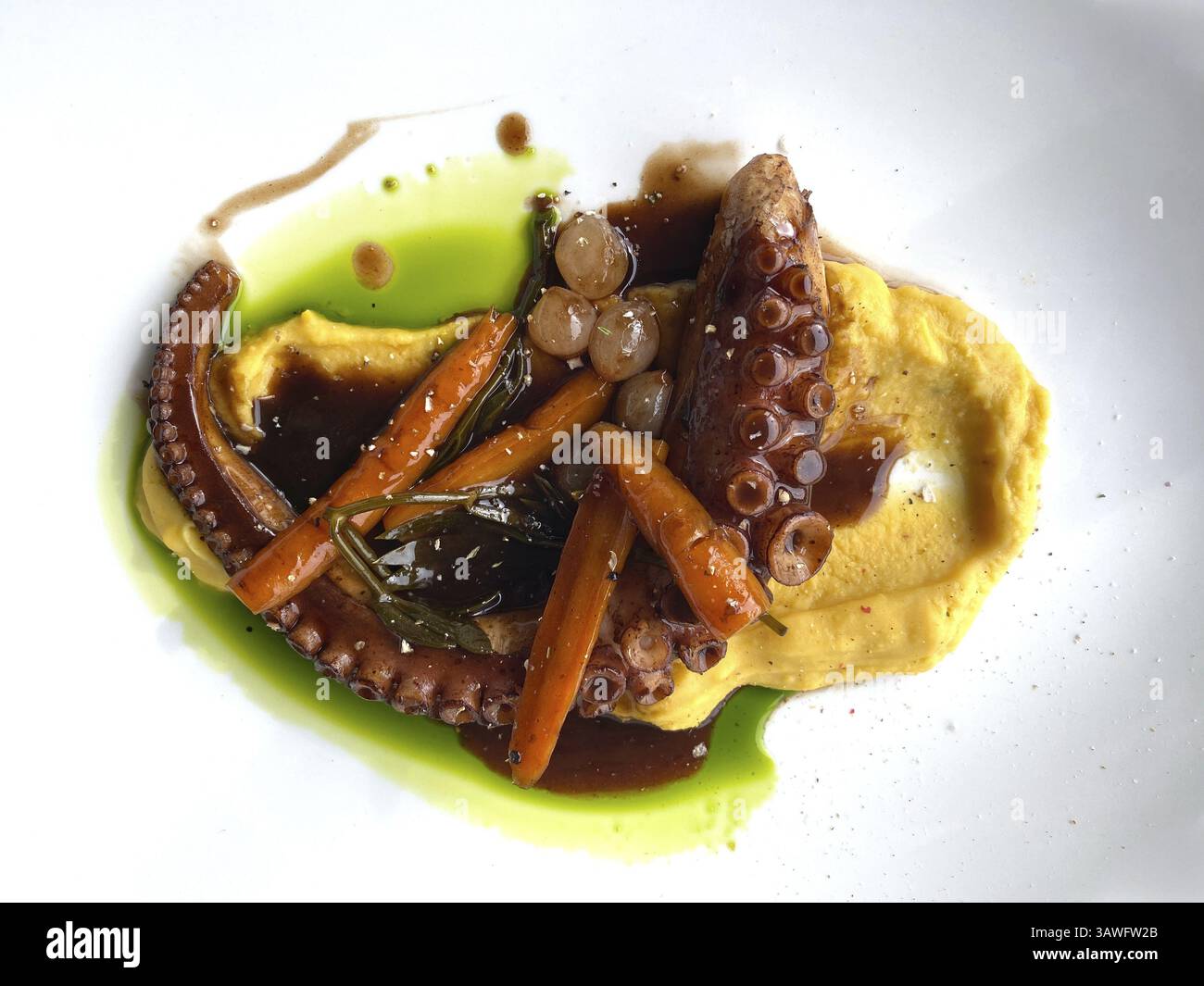 Polpo, polpo, calamari, grigliati, stile sardo, cibo, Salonicco, Macedonia, Grecia, Europa Foto Stock